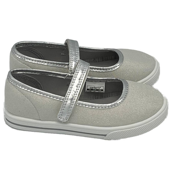 Simple Joys by Carter Mary Jane Sneaker Sparkling Silver Size 10 - Picture 10 of 14